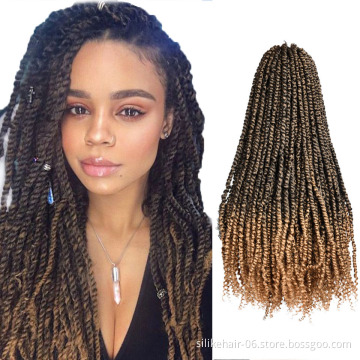 High Quality 22 inches Ombre Pre-looped Braiding Hair For Women Wholesale Synthetic Passion Twist Crochet Braid Hair Extensions